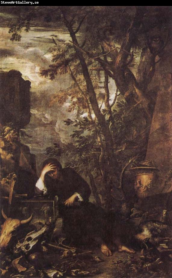 Salvator Rosa Democritus in Meditation